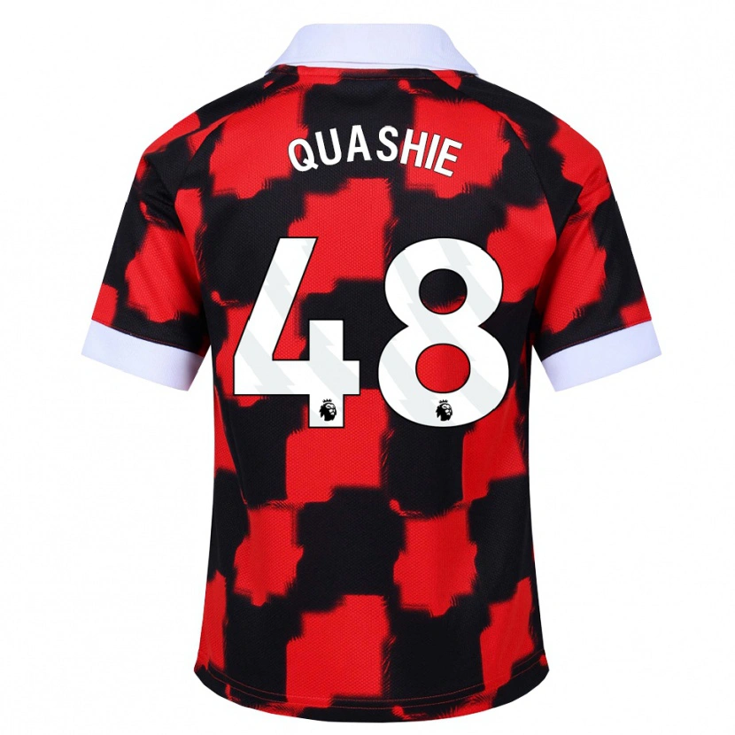Danxen Bambino Maglia Jayden Quashie #48 Rosso Bianco Nero Kit Gara Away 2026/27 Maglietta