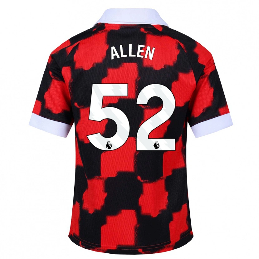 Danxen Bambino Maglia Michael Allen #52 Rosso Bianco Nero Kit Gara Away 2026/27 Maglietta