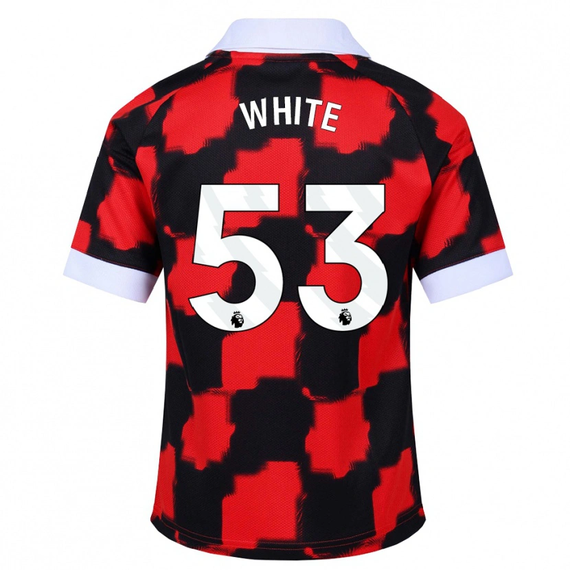 Danxen Bambino Maglia Alfie White #53 Rosso Bianco Nero Kit Gara Away 2026/27 Maglietta
