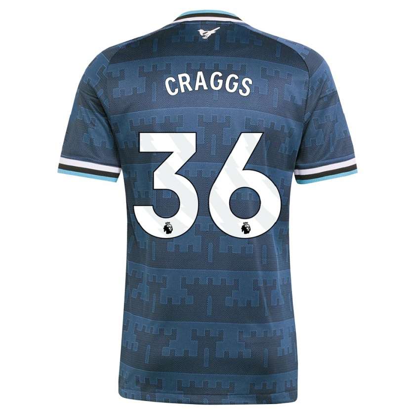 Danxen Bambino Maglia Luke Craggs #36 Giallo Nero Blu Kit Gara Away 2026/27 Maglietta