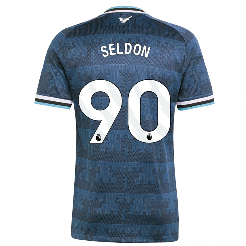 Danxen Bambino Maglia Alfie Seldon #90 Giallo Nero Blu Kit Gara Away 2026/27 Maglietta