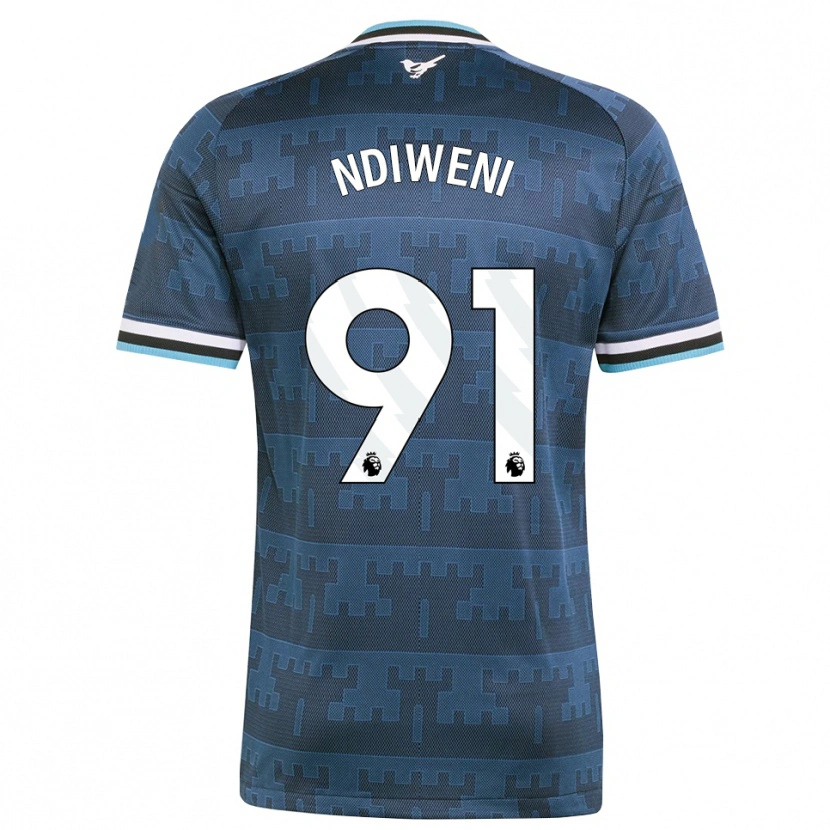 Danxen Bambino Maglia Ethan Ndiweni #91 Giallo Nero Blu Kit Gara Away 2026/27 Maglietta