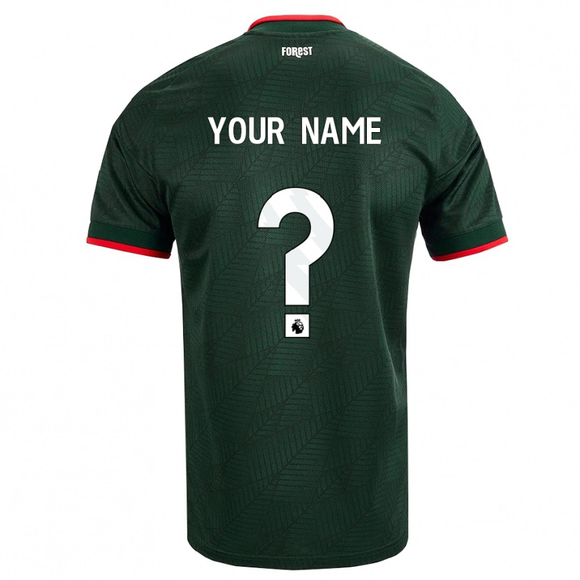 Danxen Bambino Maglia Il Tuo Nome #0 Verde Scuro Rosso Kit Gara Away 2026/27 Maglietta