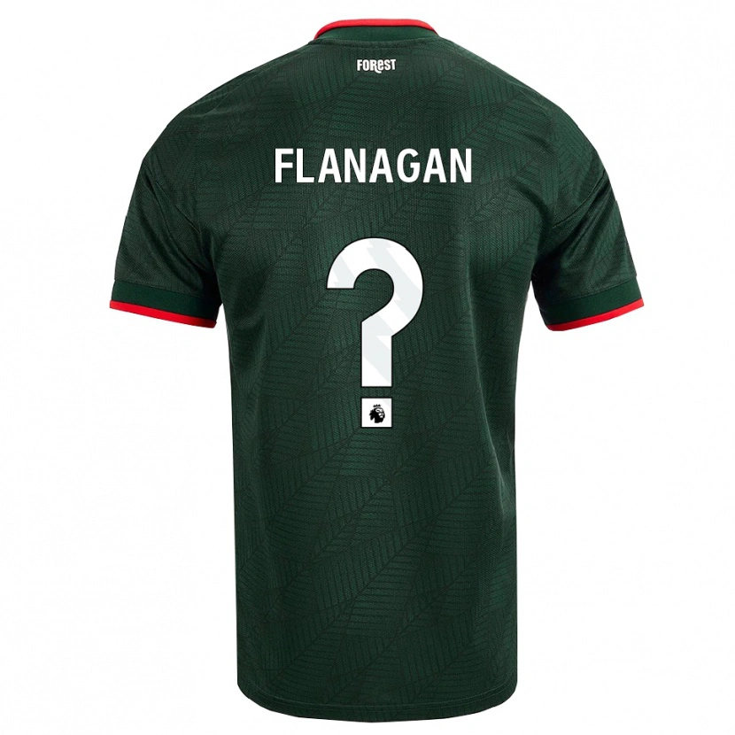 Danxen Bambino Maglia Theo Flanagan #0 Verde Scuro Rosso Kit Gara Away 2026/27 Maglietta