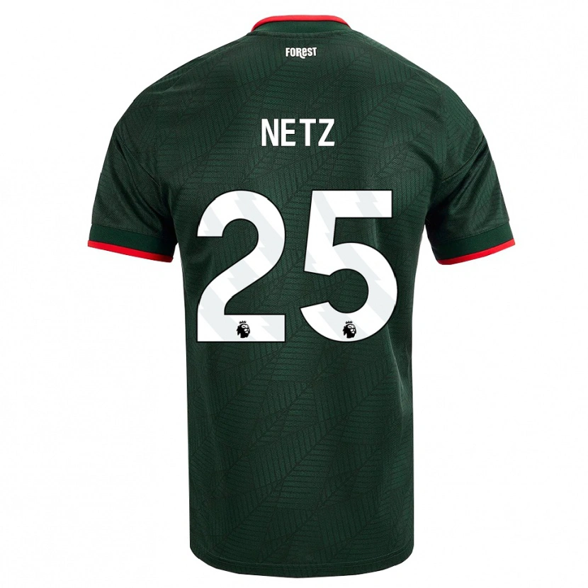 Danxen Bambino Maglia Luca Netz #25 Verde Scuro Rosso Kit Gara Away 2026/27 Maglietta