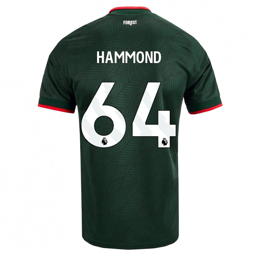 Danxen Bambino Maglia Ben Hammond #64 Verde Scuro Rosso Kit Gara Away 2026/27 Maglietta