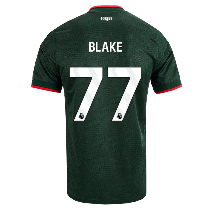 Danxen Bambino Maglia Zyan Blake #77 Verde Scuro Rosso Kit Gara Away 2026/27 Maglietta