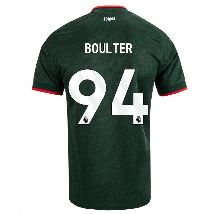 Danxen Bambino Maglia Evan Boulter #94 Verde Scuro Rosso Kit Gara Away 2026/27 Maglietta