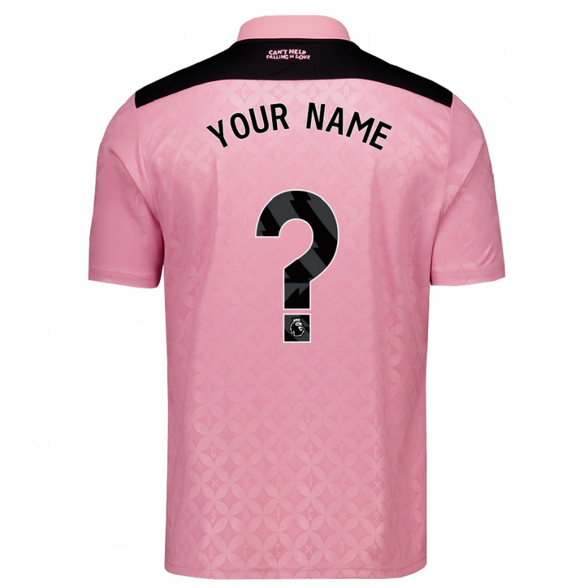 Danxen Bambino Maglia Il Tuo Nome #0 Rosa Chiaro Nero Kit Gara Away 2026/27 Maglietta