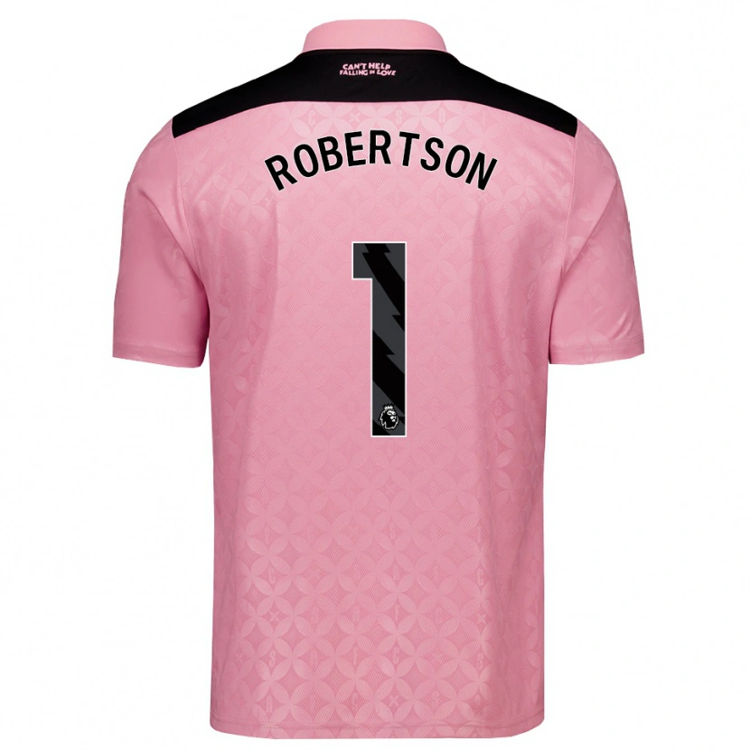 Danxen Bambino Maglia Finley Robertson #1 Rosa Chiaro Nero Kit Gara Away 2026/27 Maglietta