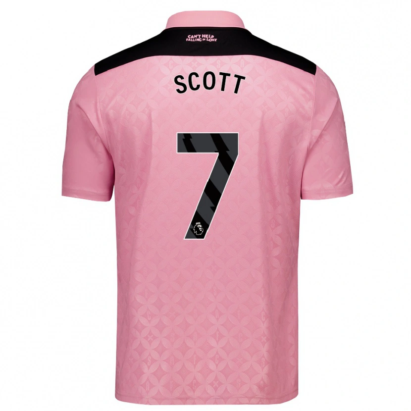 Danxen Bambino Maglia Felix Scott #7 Rosa Chiaro Nero Kit Gara Away 2026/27 Maglietta