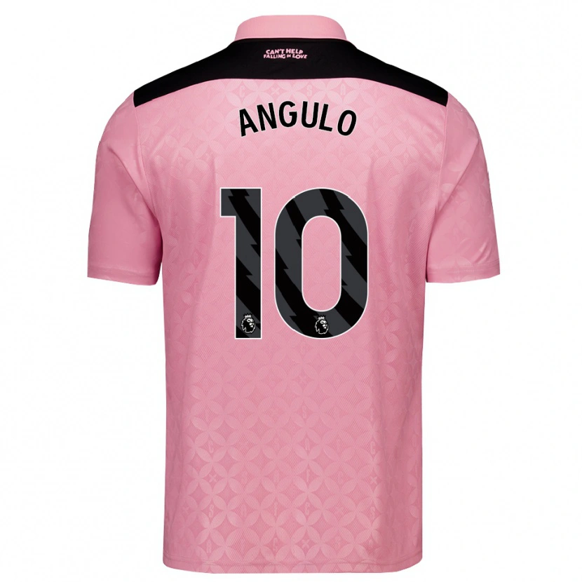 Danxen Bambino Maglia Nilson Angulo #10 Rosa Chiaro Nero Kit Gara Away 2026/27 Maglietta