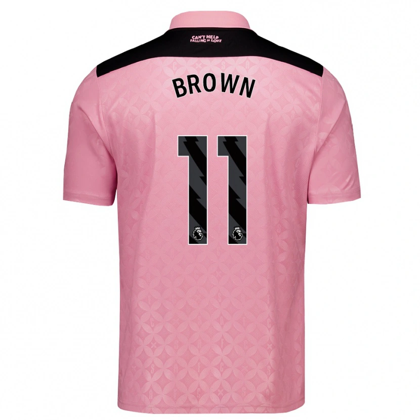 Danxen Bambino Maglia Jessica Brown #11 Rosa Chiaro Nero Kit Gara Away 2026/27 Maglietta