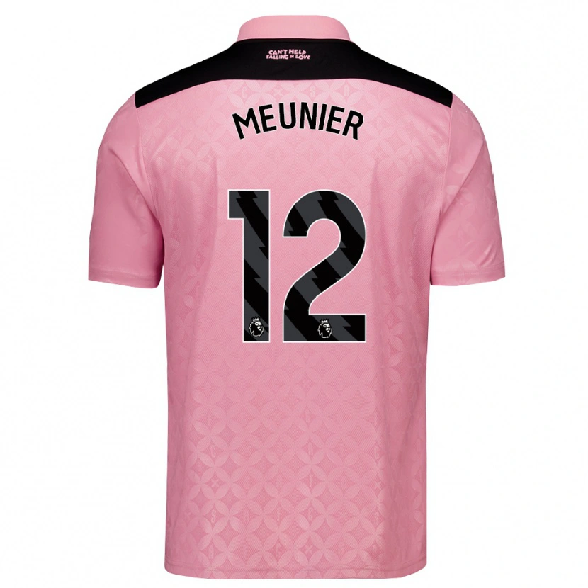 Danxen Bambino Maglia Thomas Meunier #12 Rosa Chiaro Nero Kit Gara Away 2026/27 Maglietta