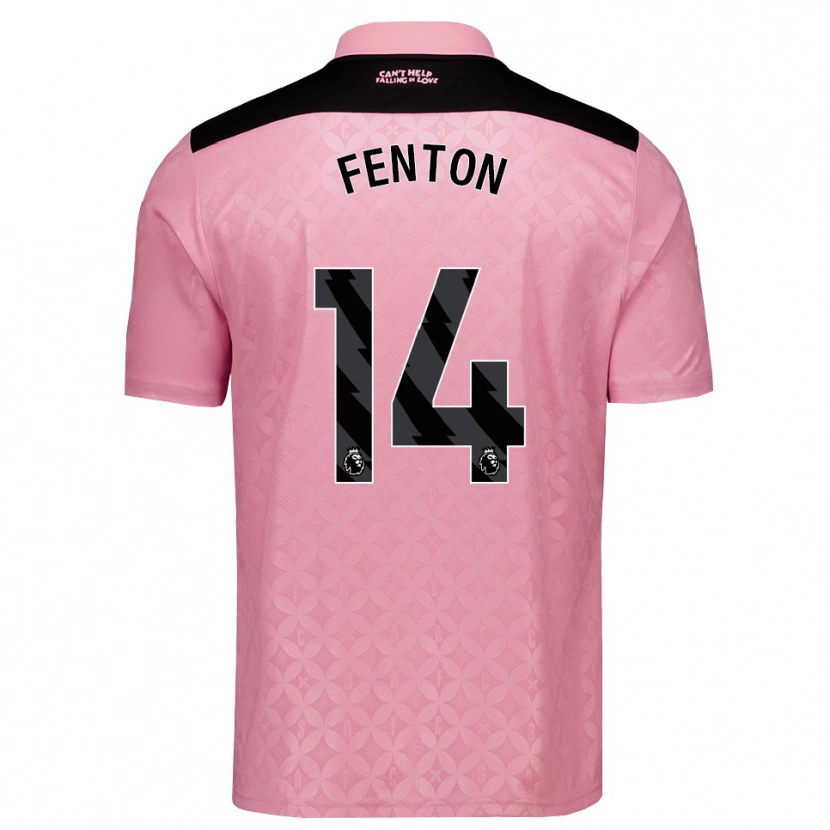 Danxen Bambino Maglia Natasha Fenton #14 Rosa Chiaro Nero Kit Gara Away 2026/27 Maglietta