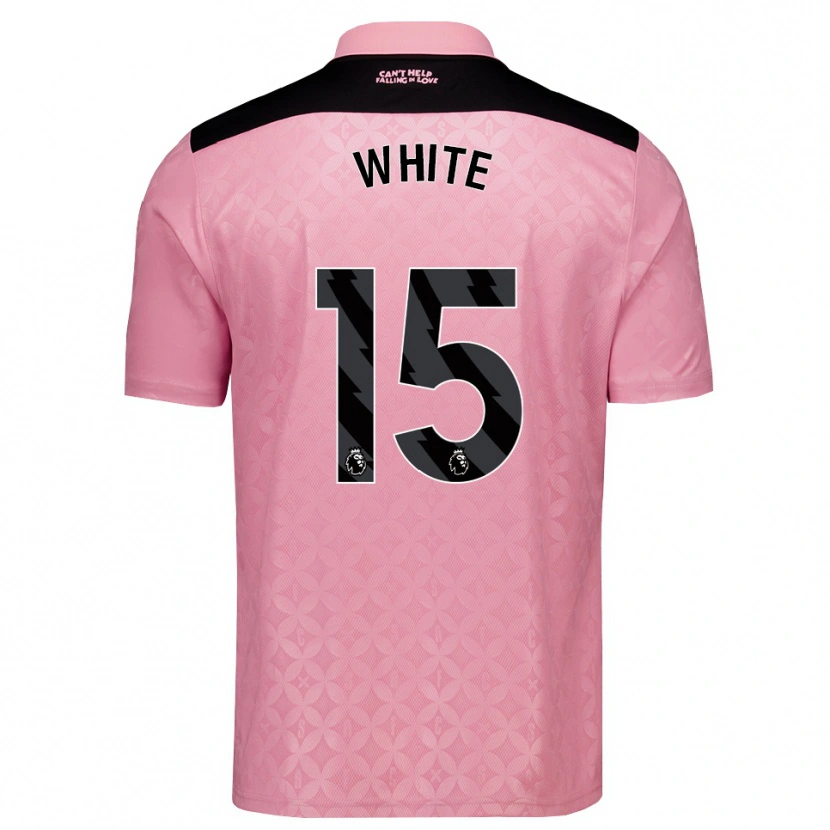 Danxen Bambino Maglia Noah White #15 Rosa Chiaro Nero Kit Gara Away 2026/27 Maglietta