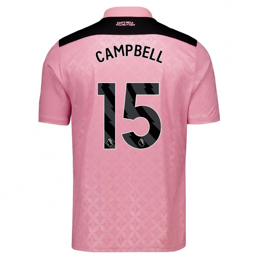 Danxen Bambino Maglia Lewis Campbell #15 Rosa Chiaro Nero Kit Gara Away 2026/27 Maglietta