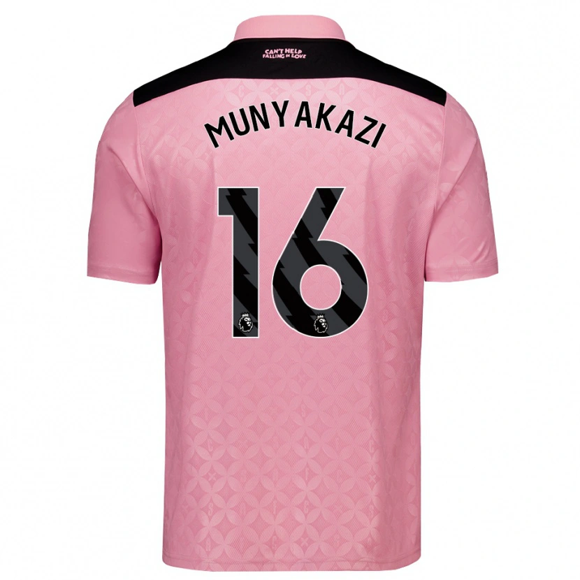 Danxen Bambino Maglia Kay Munyakazi #16 Rosa Chiaro Nero Kit Gara Away 2026/27 Maglietta