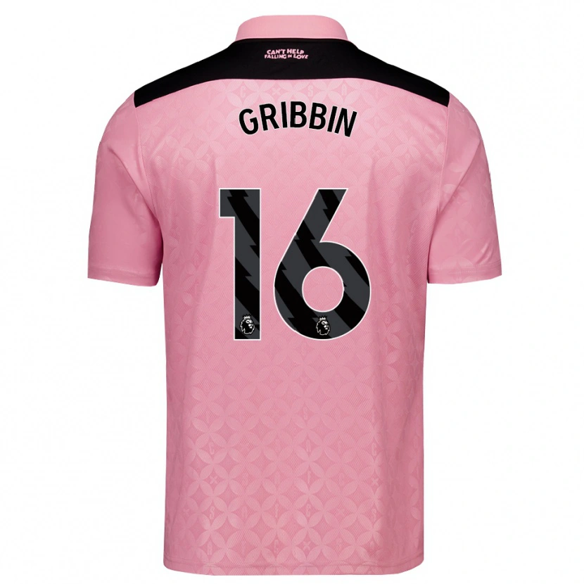 Danxen Bambino Maglia Lewis Gribbin #16 Rosa Chiaro Nero Kit Gara Away 2026/27 Maglietta