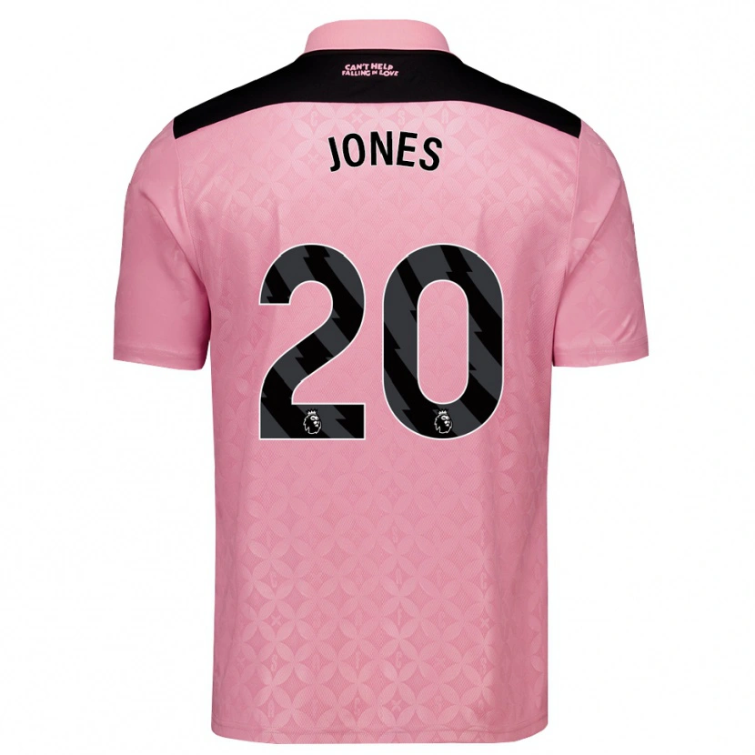 Danxen Bambino Maglia Ellen Jones #20 Rosa Chiaro Nero Kit Gara Away 2026/27 Maglietta