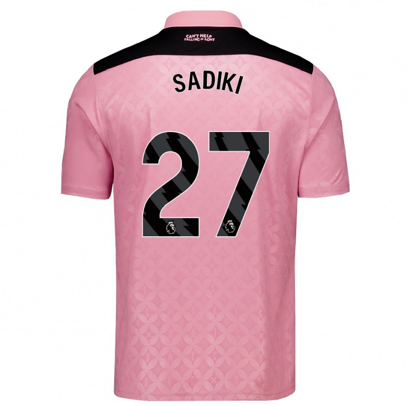 Danxen Bambino Maglia Noah Sadiki #27 Rosa Chiaro Nero Kit Gara Away 2026/27 Maglietta