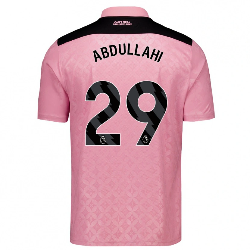 Danxen Bambino Maglia Ahmed Abdullahi #29 Rosa Chiaro Nero Kit Gara Away 2026/27 Maglietta