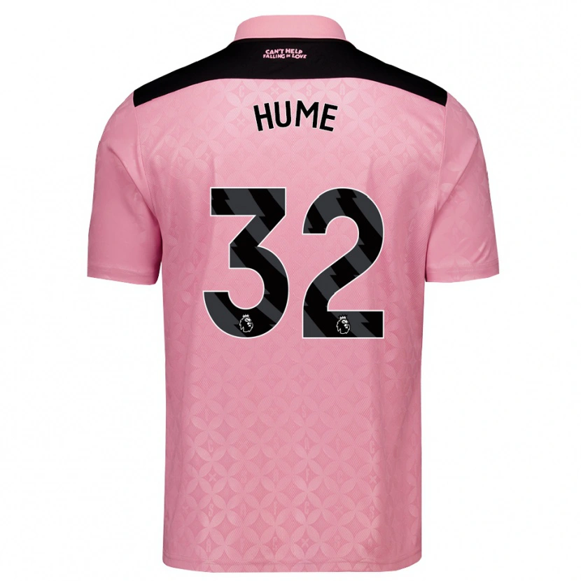 Danxen Bambino Maglia Trai Hume #32 Rosa Chiaro Nero Kit Gara Away 2026/27 Maglietta