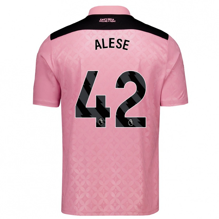 Danxen Bambino Maglia Aji Alese #42 Rosa Chiaro Nero Kit Gara Away 2026/27 Maglietta