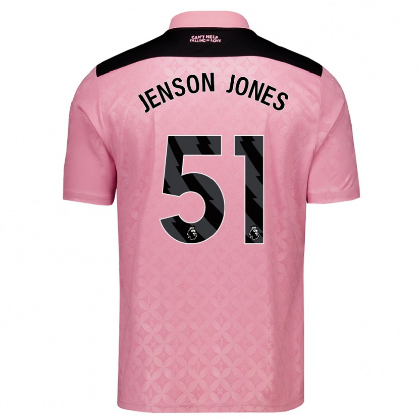 Danxen Bambino Maglia Jenson Jones #51 Rosa Chiaro Nero Kit Gara Away 2026/27 Maglietta