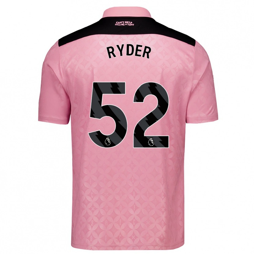 Danxen Bambino Maglia Joe Ryder #52 Rosa Chiaro Nero Kit Gara Away 2026/27 Maglietta