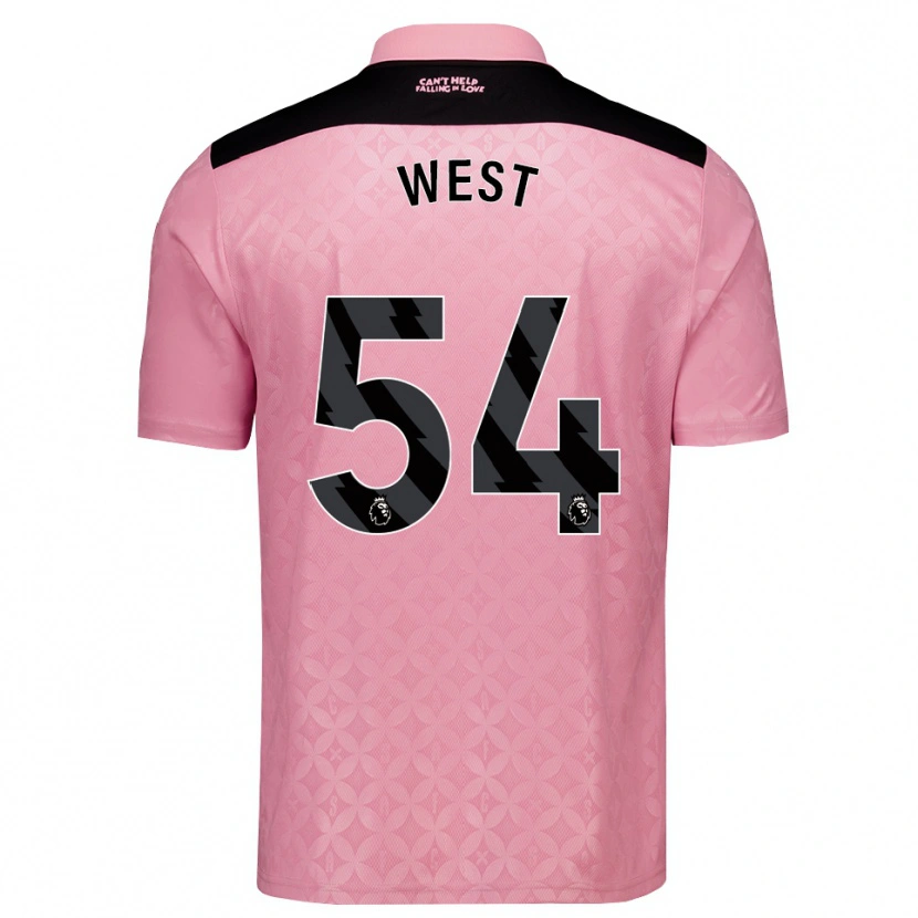 Danxen Bambino Maglia Ella West #54 Rosa Chiaro Nero Kit Gara Away 2026/27 Maglietta