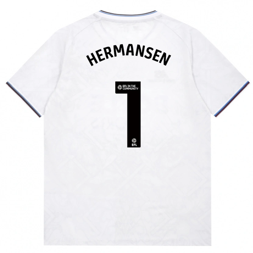 Danxen Bambino Maglia Mads Hermansen #1 Borgogna Bianco Kit Gara Away 2026/27 Maglietta