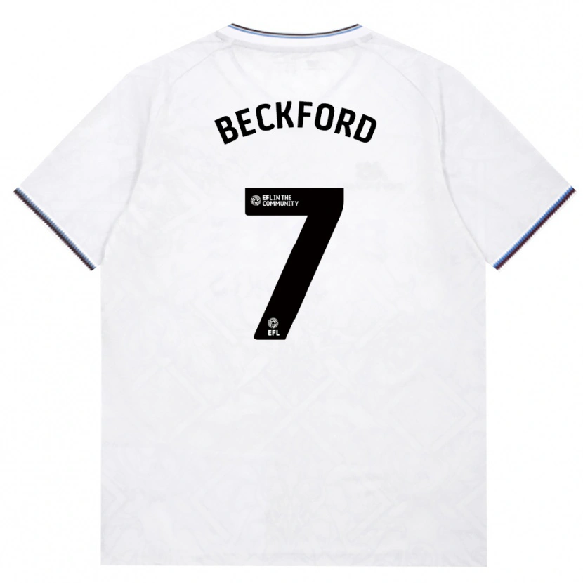 Danxen Bambino Maglia Lewis Beckford #7 Borgogna Bianco Kit Gara Away 2026/27 Maglietta