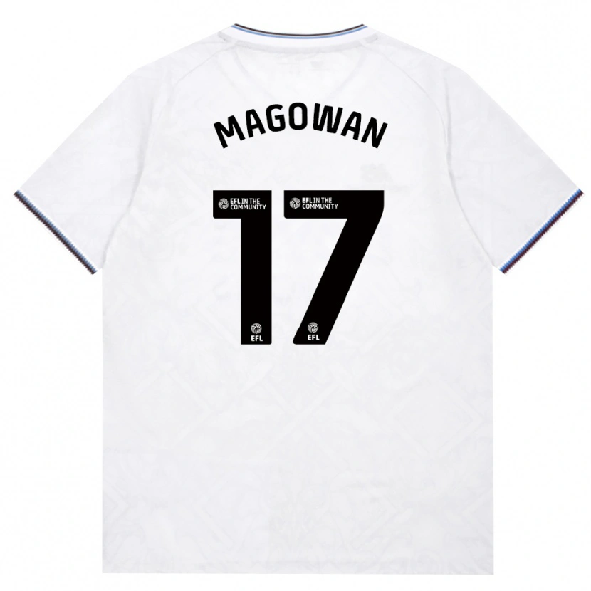 Danxen Bambino Maglia Zak Magowan #17 Borgogna Bianco Kit Gara Away 2026/27 Maglietta