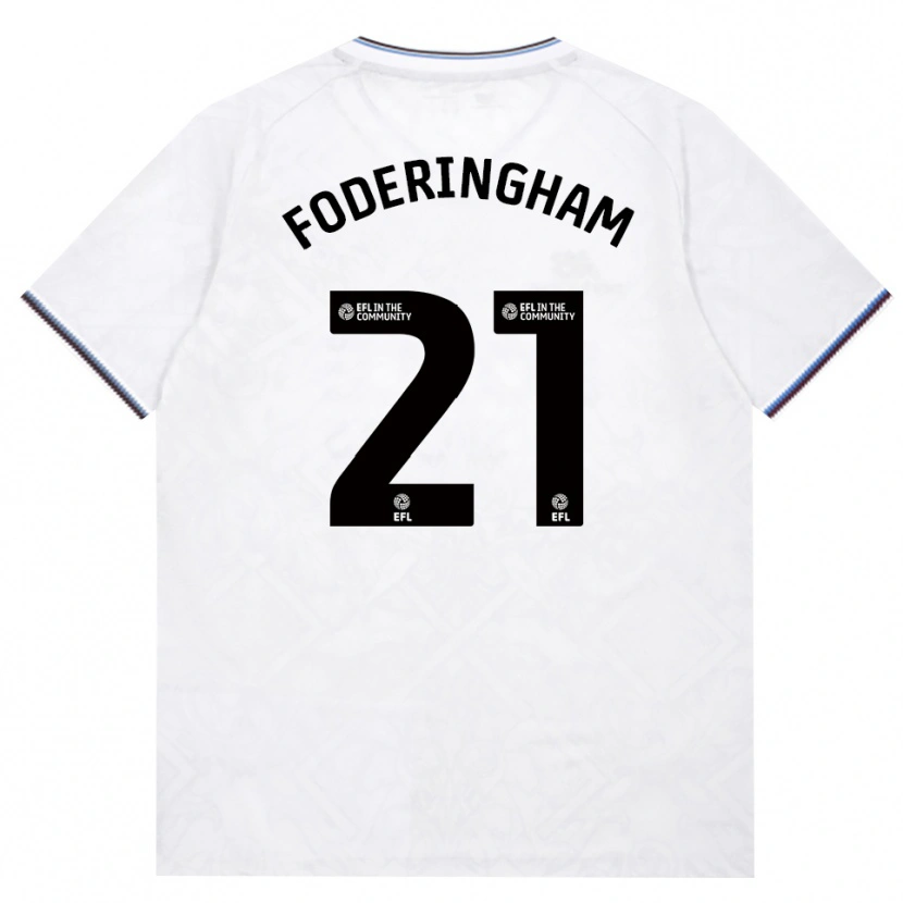 Danxen Bambino Maglia Wes Foderingham #21 Borgogna Bianco Kit Gara Away 2026/27 Maglietta