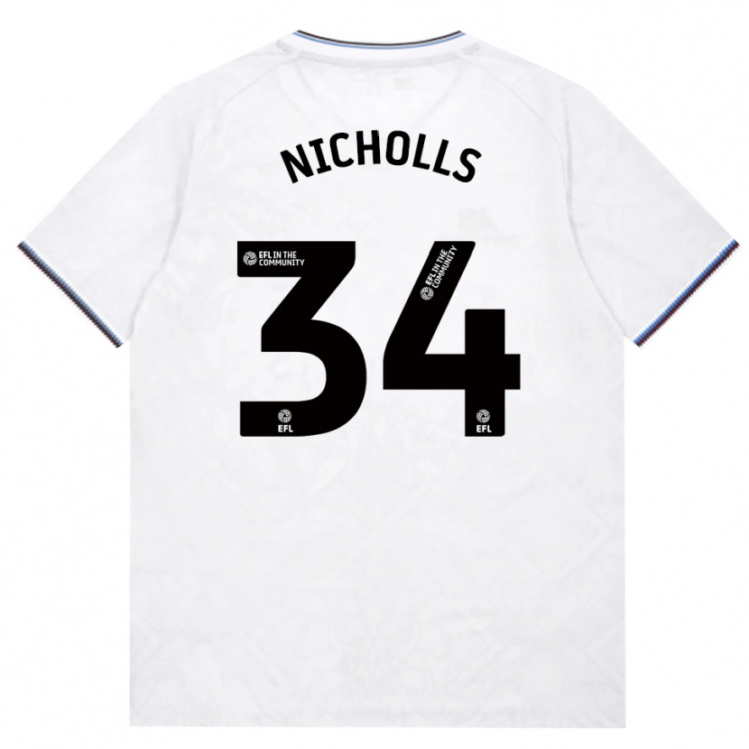 Danxen Bambino Maglia Macey Nicholls #34 Borgogna Bianco Kit Gara Away 2026/27 Maglietta
