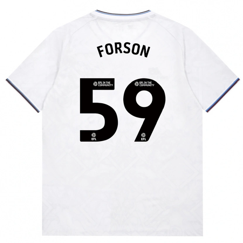 Danxen Bambino Maglia Keenan Forson #59 Borgogna Bianco Kit Gara Away 2026/27 Maglietta