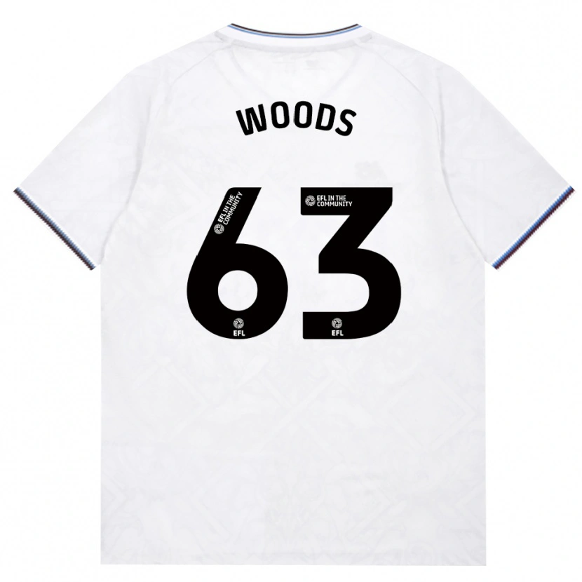 Danxen Bambino Maglia Archie Woods #63 Borgogna Bianco Kit Gara Away 2026/27 Maglietta