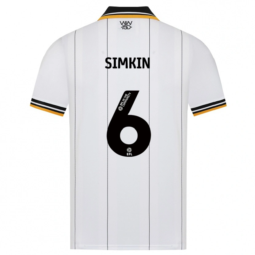 Danxen Bambino Maglia Lily Simkin #6 Arancione Bianco Nero Kit Gara Away 2026/27 Maglietta