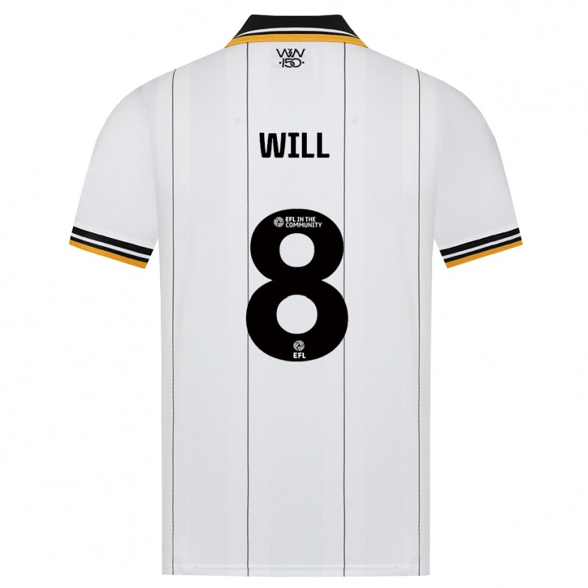 Danxen Bambino Maglia Merrick Will #8 Arancione Bianco Nero Kit Gara Away 2026/27 Maglietta