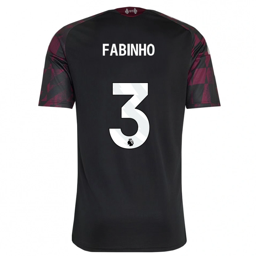 Danxen Bambino Maglia Fabinho #3 Bianco Nero Viola Kit Gara Third 2026/27 Maglietta