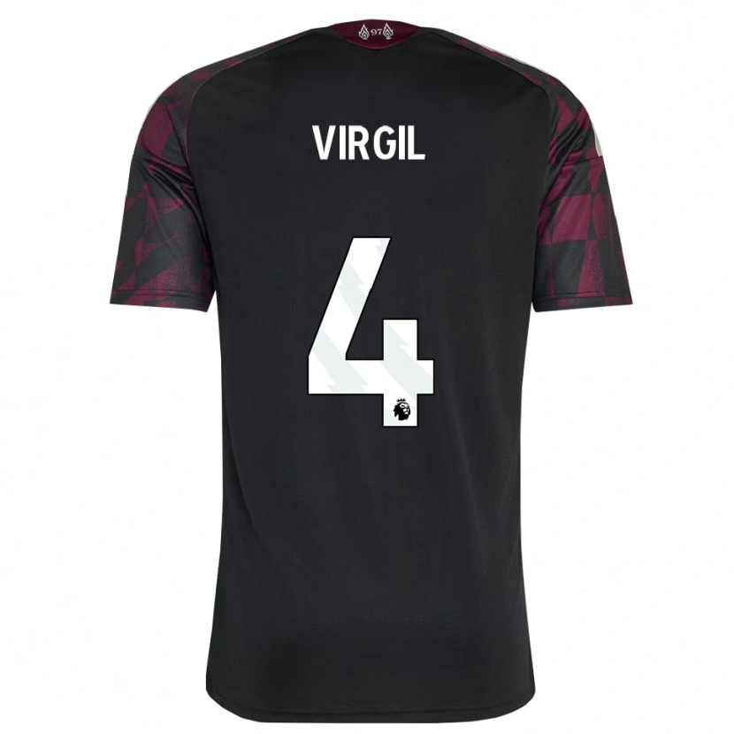 Danxen Bambino Maglia Virgil Van Dijk #4 Bianco Nero Viola Kit Gara Third 2026/27 Maglietta