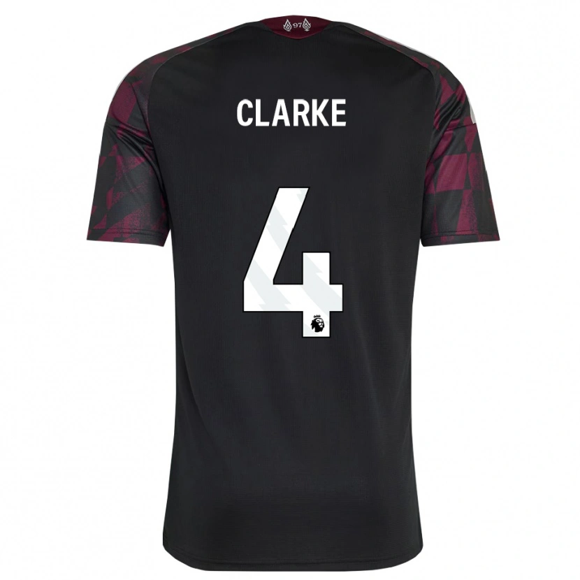 Danxen Bambino Maglia Lucas Clarke #4 Bianco Nero Viola Kit Gara Third 2026/27 Maglietta
