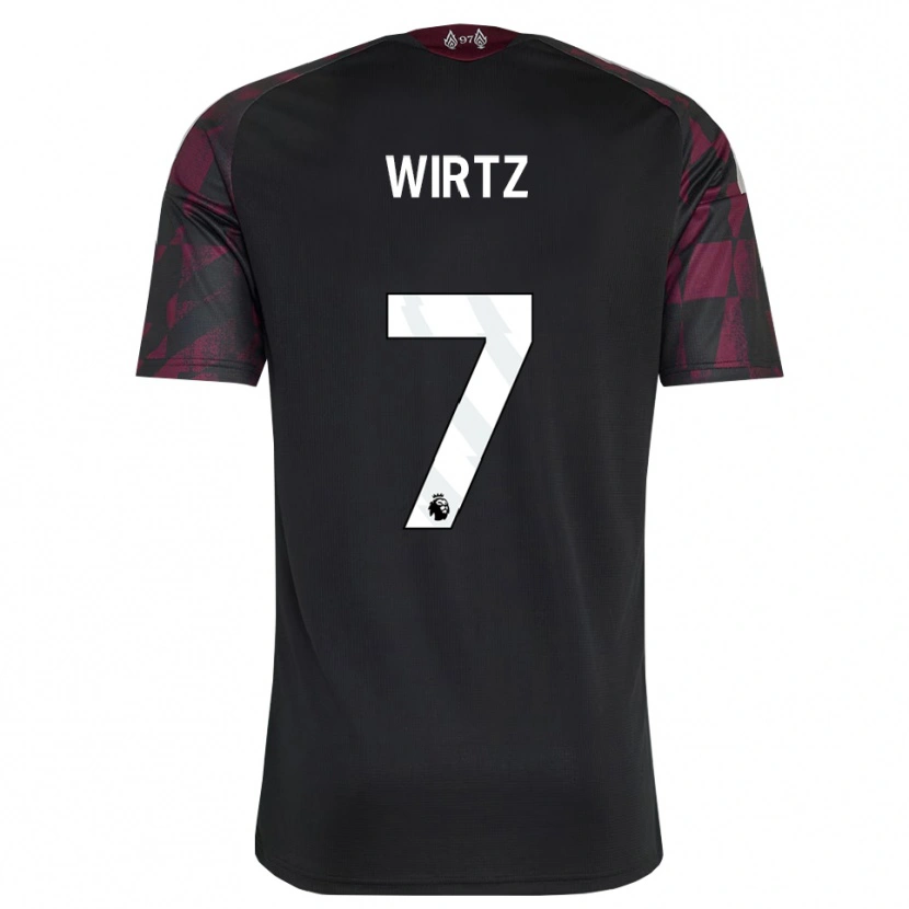 Danxen Bambino Maglia Florian Wirtz #7 Bianco Nero Viola Kit Gara Third 2026/27 Maglietta