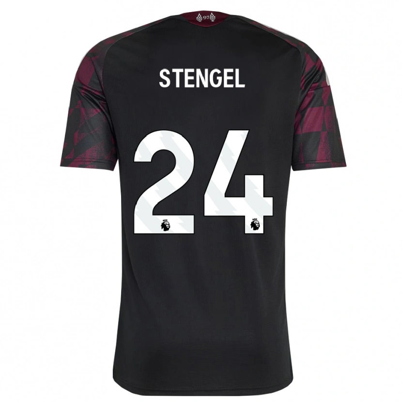 Danxen Bambino Maglia Katie Stengel #24 Bianco Nero Viola Kit Gara Third 2026/27 Maglietta