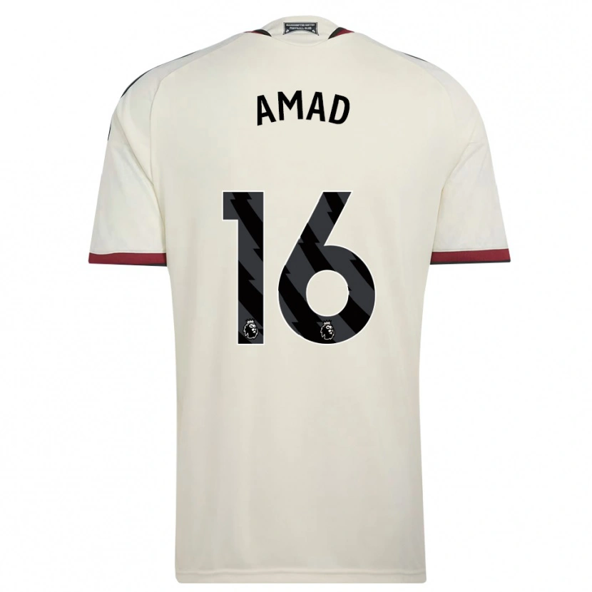 Danxen Bambino Maglia Amad Diallo #16 Beige Nero Rosso Kit Gara Third 2026/27 Maglietta