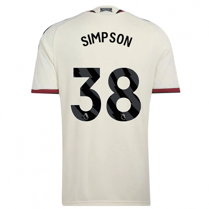 Danxen Bambino Maglia Jess Simpson #38 Beige Nero Rosso Kit Gara Third 2026/27 Maglietta