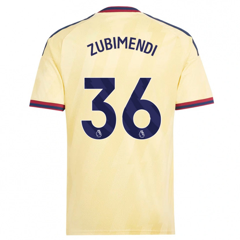 Danxen Bambino Maglia Martín Zubimendi #36 Giallo Chiaro Blu Notte Kit Gara Third 2026/27 Maglietta