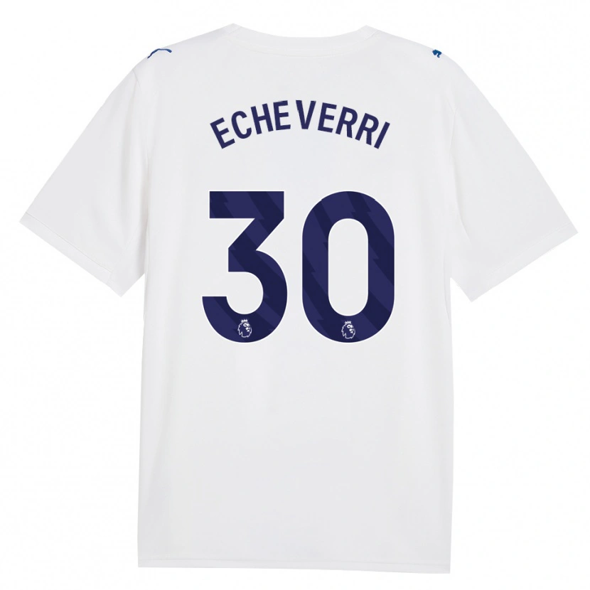 Danxen Bambino Maglia Claudio Echeverri #30 Blu Scuro Bianco Kit Gara Third 2026/27 Maglietta