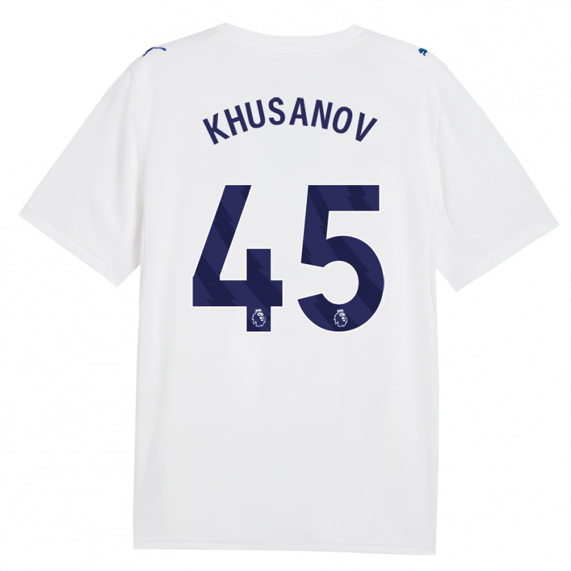 Danxen Bambino Maglia Abdukodir Khusanov #45 Blu Scuro Bianco Kit Gara Third 2026/27 Maglietta